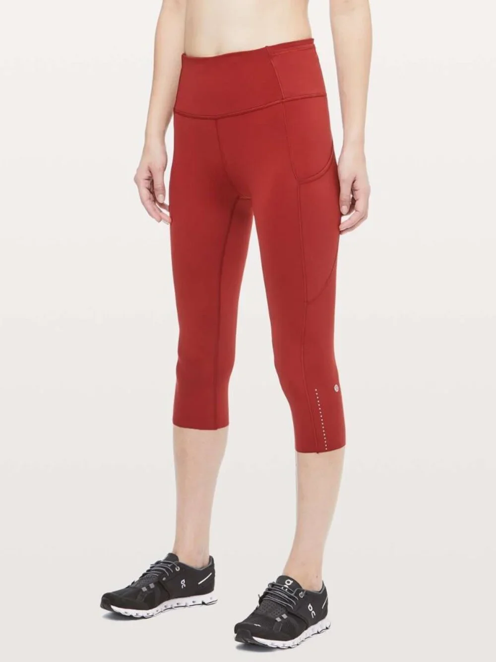 Lululemon Red Fast and Free High-Rise Crop 19